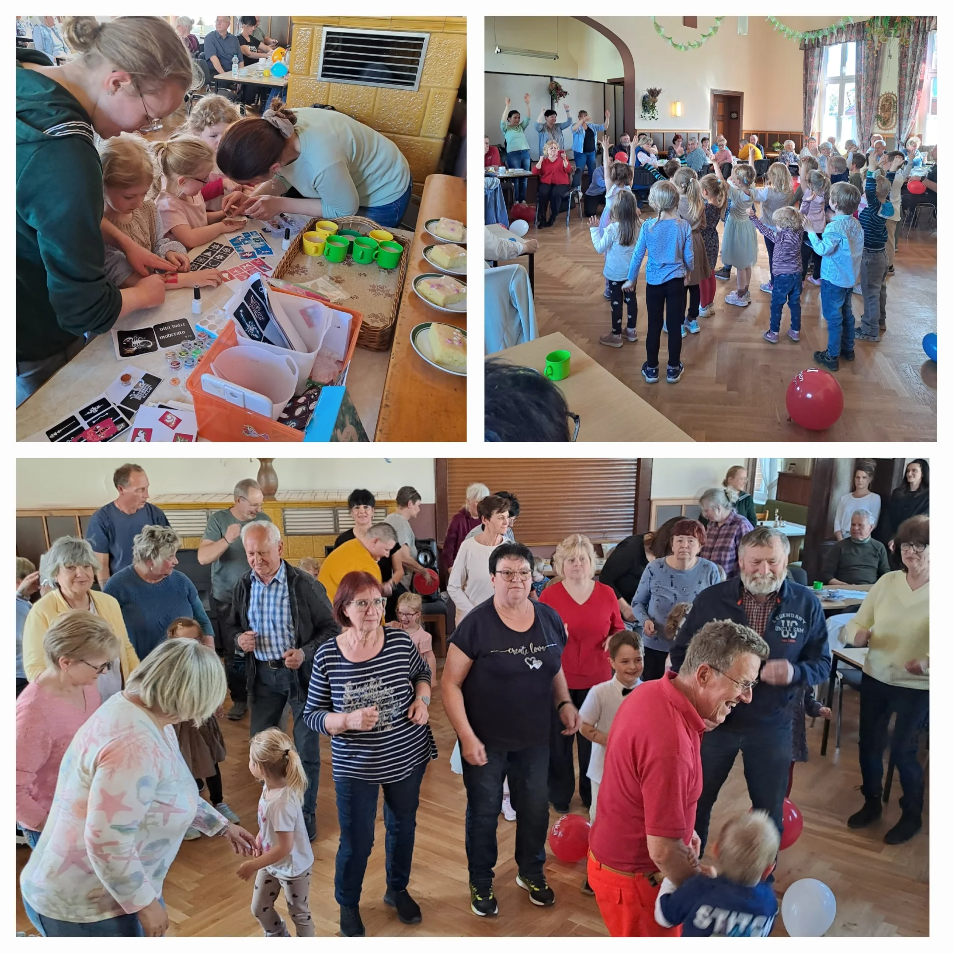Gemeinsames Tanzen der Kinder mit ihren Großeltern