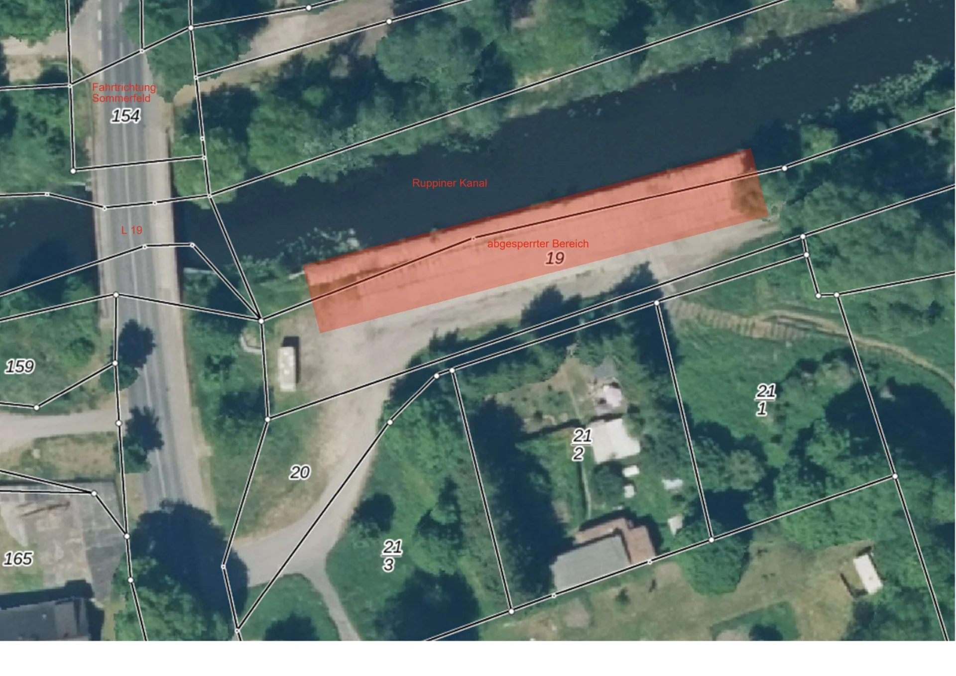 abgesperrter Bereich; Quelle: © GeoBasis-DE/LGB, [2026]