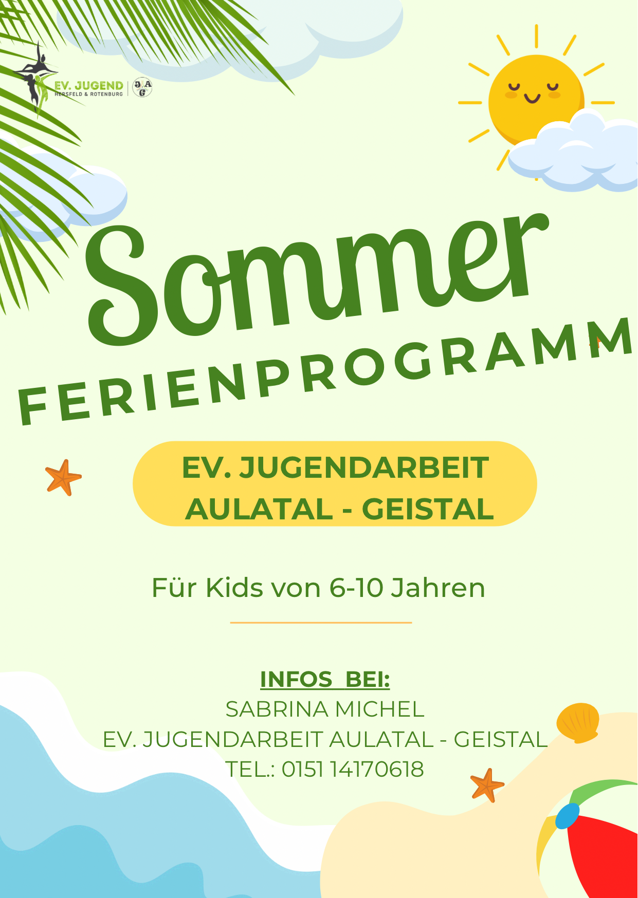 Flyer Sommer Ferienprogramm Ev. Jugendarbeit Aulatal-Geistal