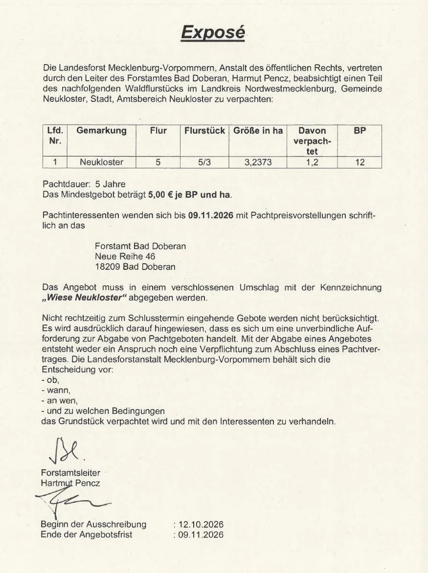 Ausschreibung