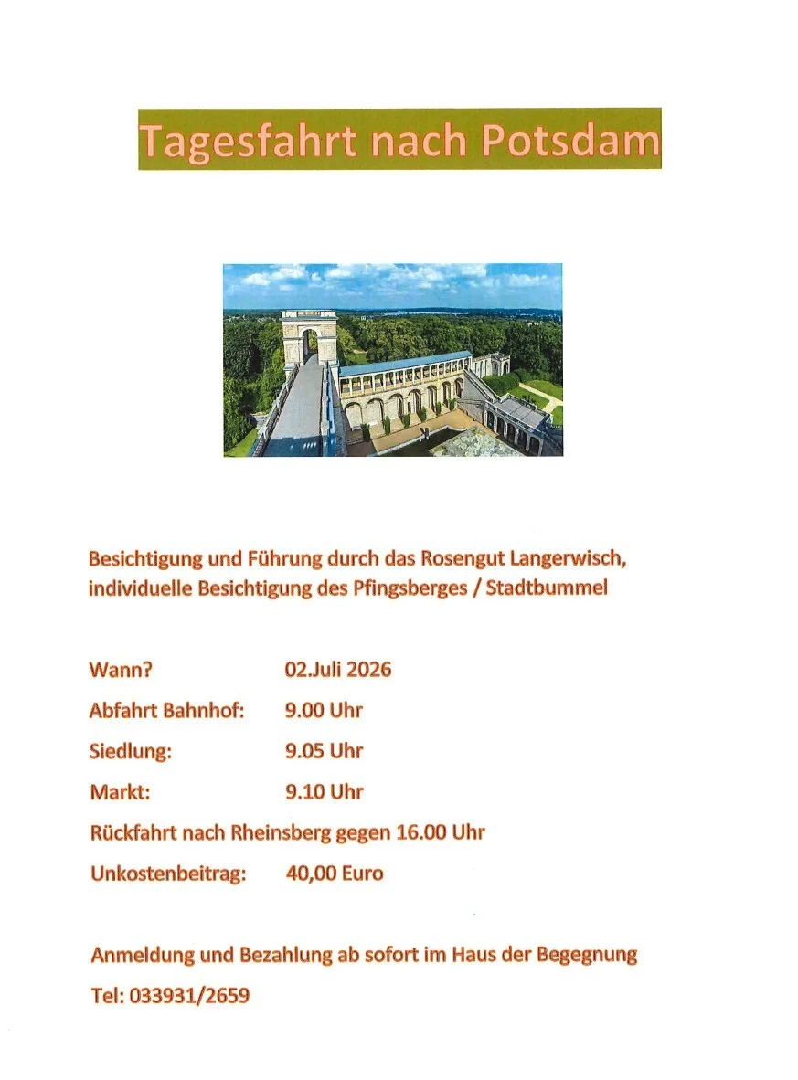 Tagesfahrt nach Potsdam
