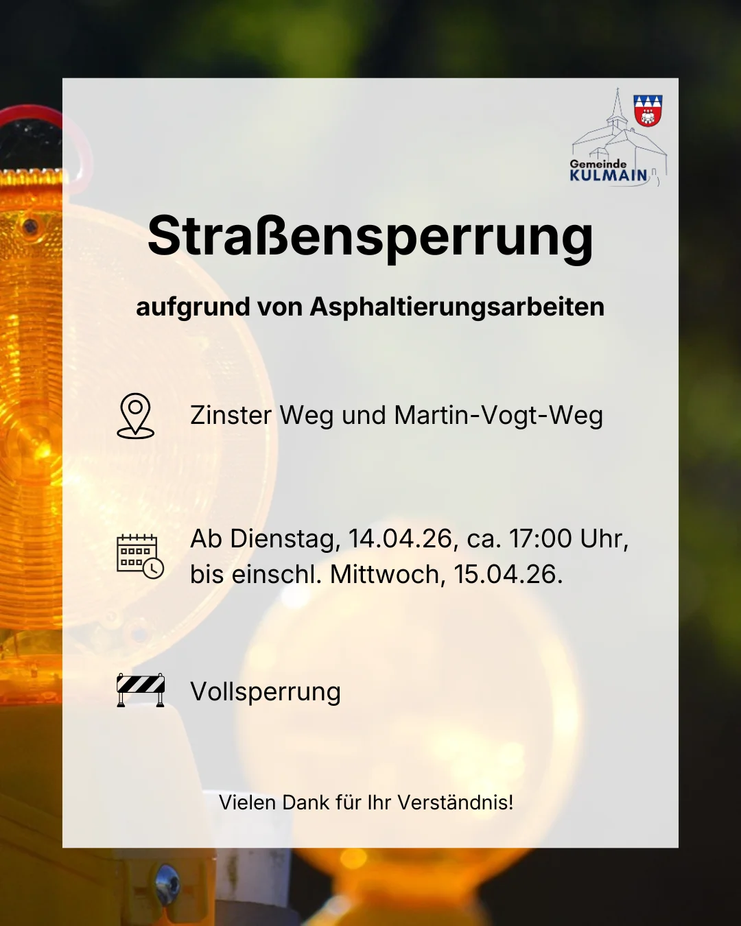 Info Straßensperrung