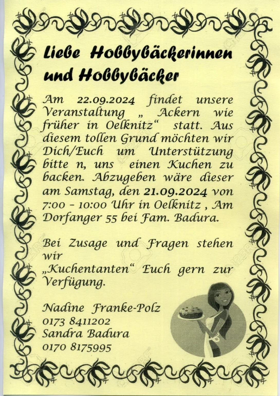 Liebe Hobbybäckerinnen und Hobbybäcker