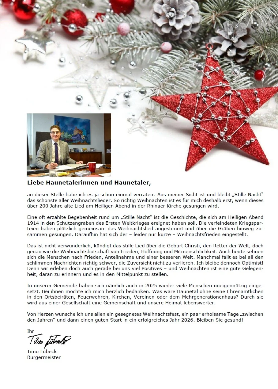 Grußwort Weihnachten 2025