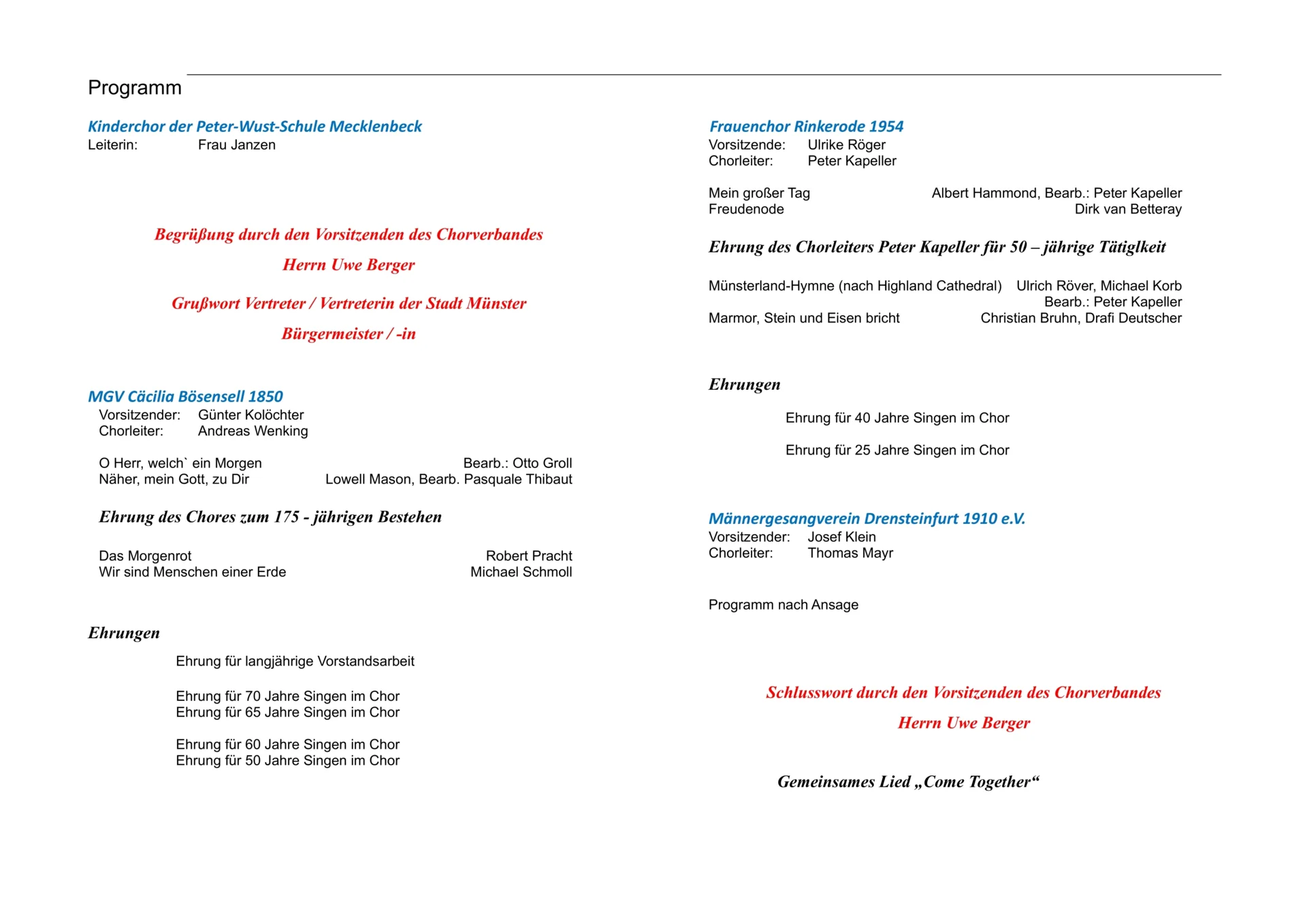 Programm Matinee 25