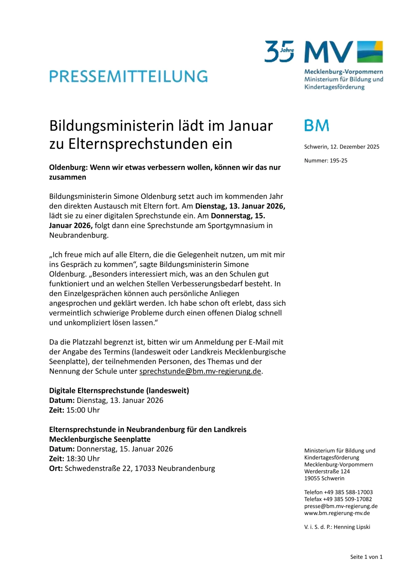 Elternsprechtag