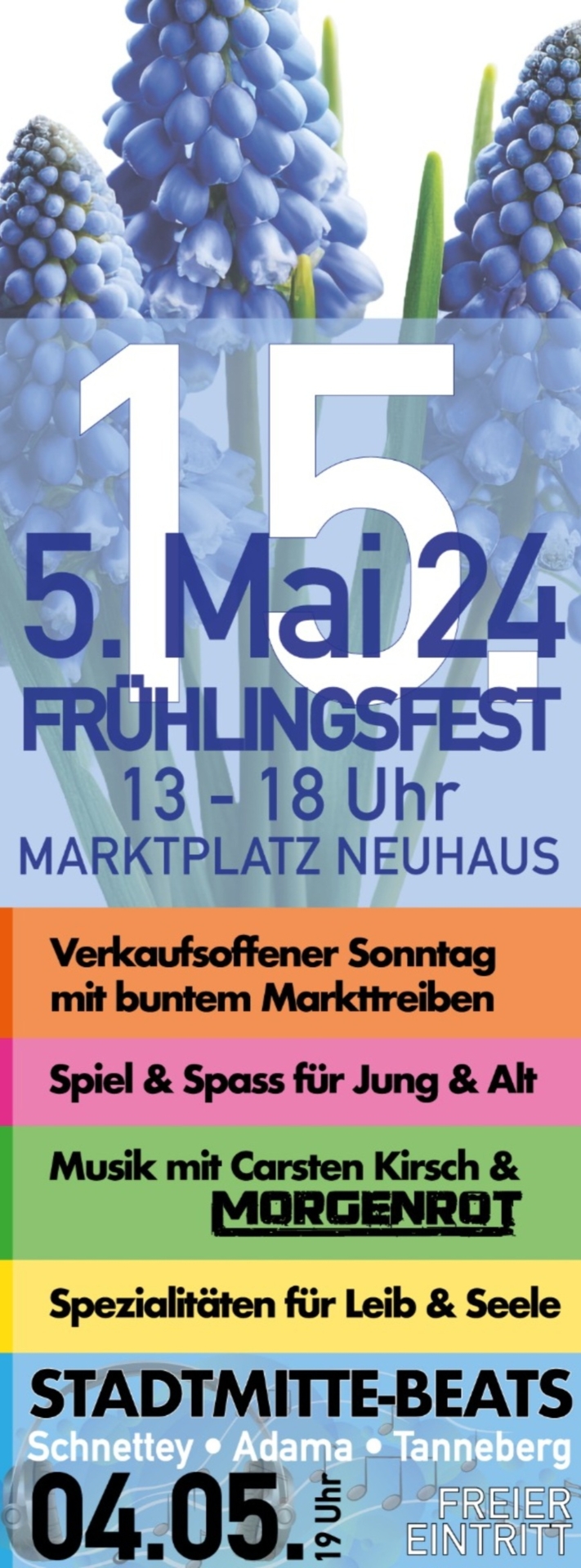Flyer 15. Frühlingsfest in Neuhaus am Rennweg am 05. Mai 2024