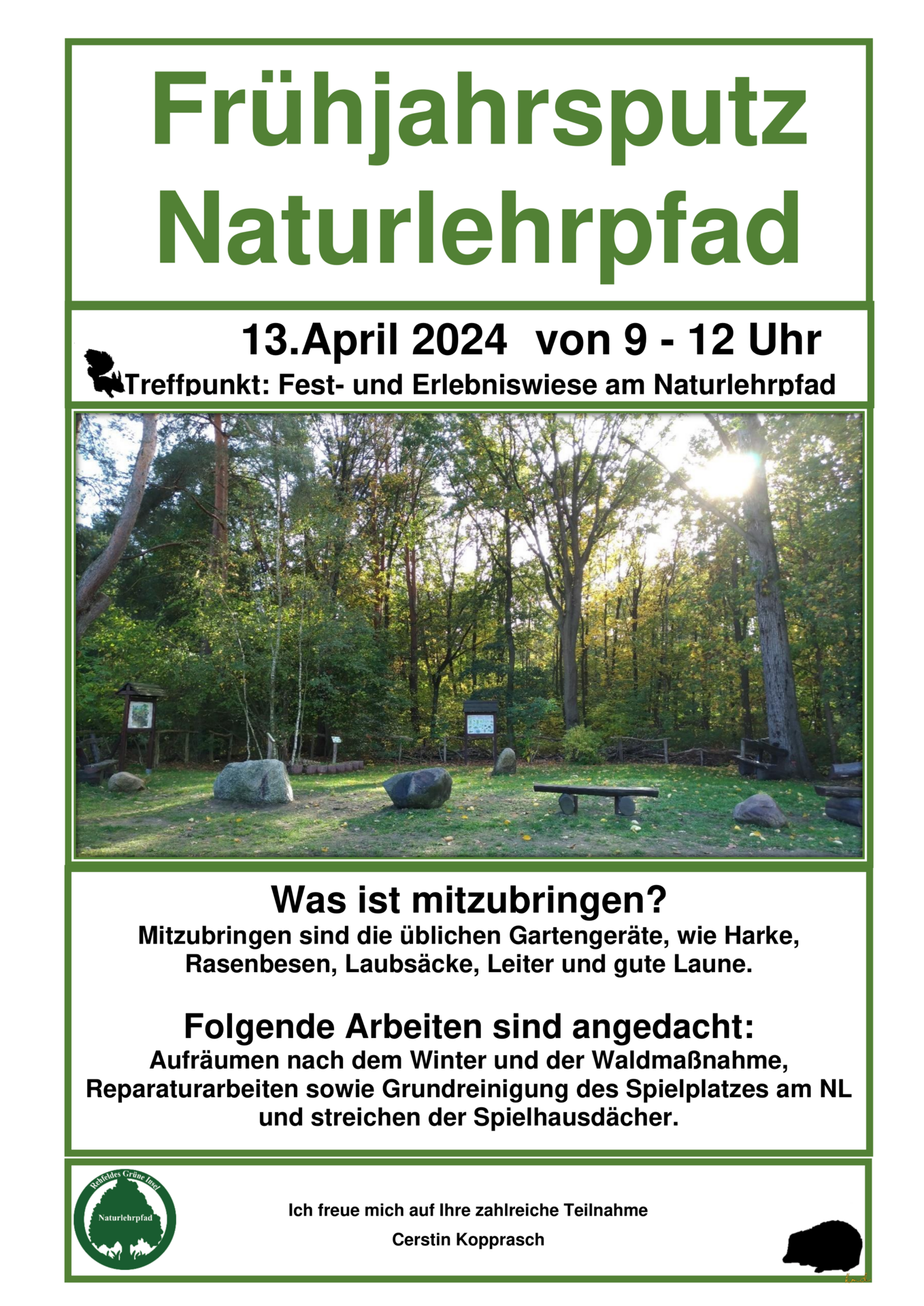 Frühjahrsputz 2024 - Flyer Naturlehrpfad