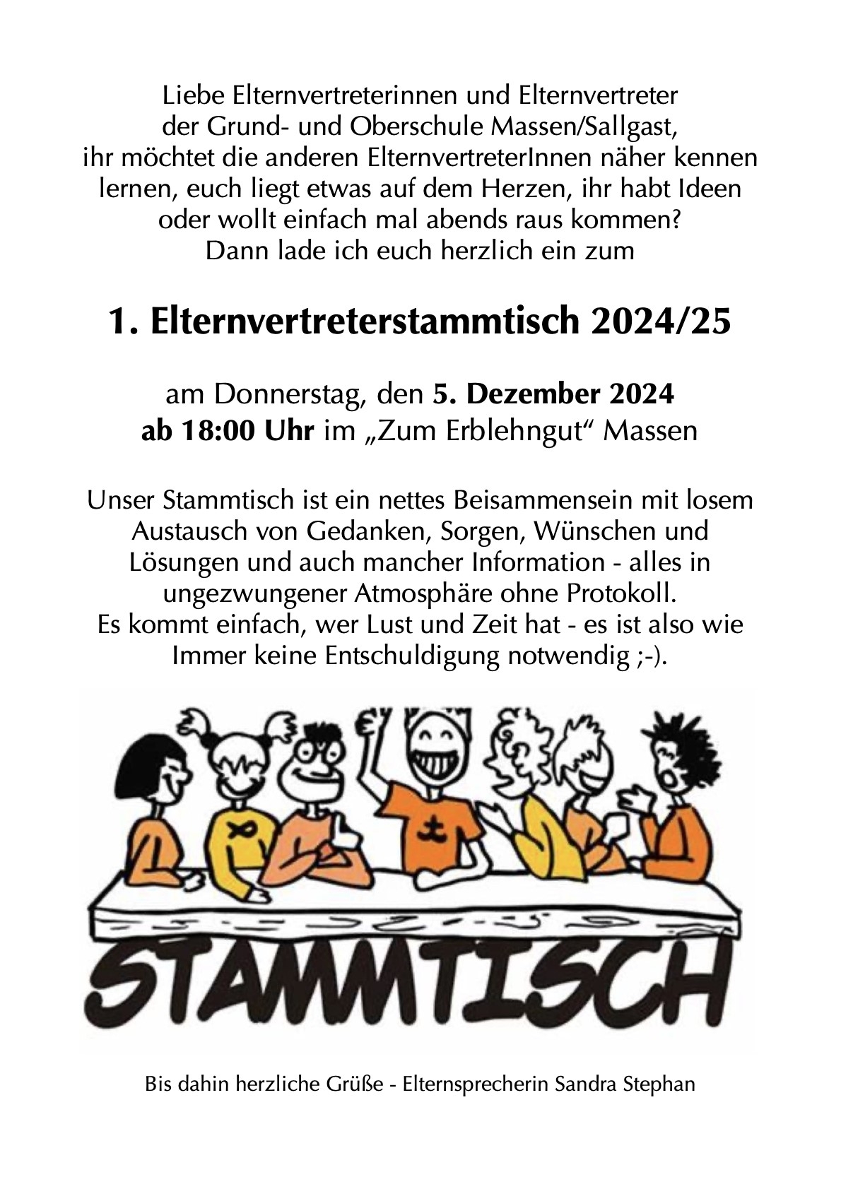 1. Elternvertreterstammtisch