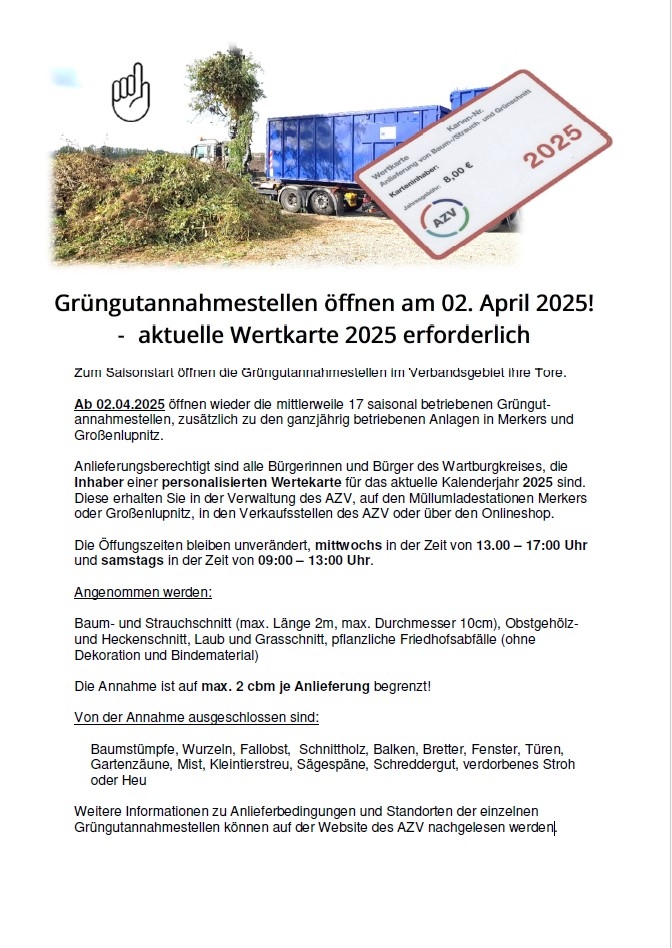 Grüngutannahme 2025