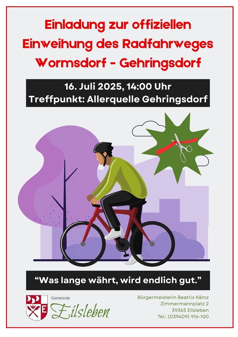 Einweihung Radfahrweg Wormsdorf - Gehringsdorf