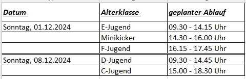 Spielplan