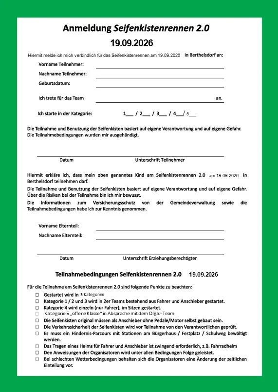 Anmeldung Seifenkistenrennen 2.0
