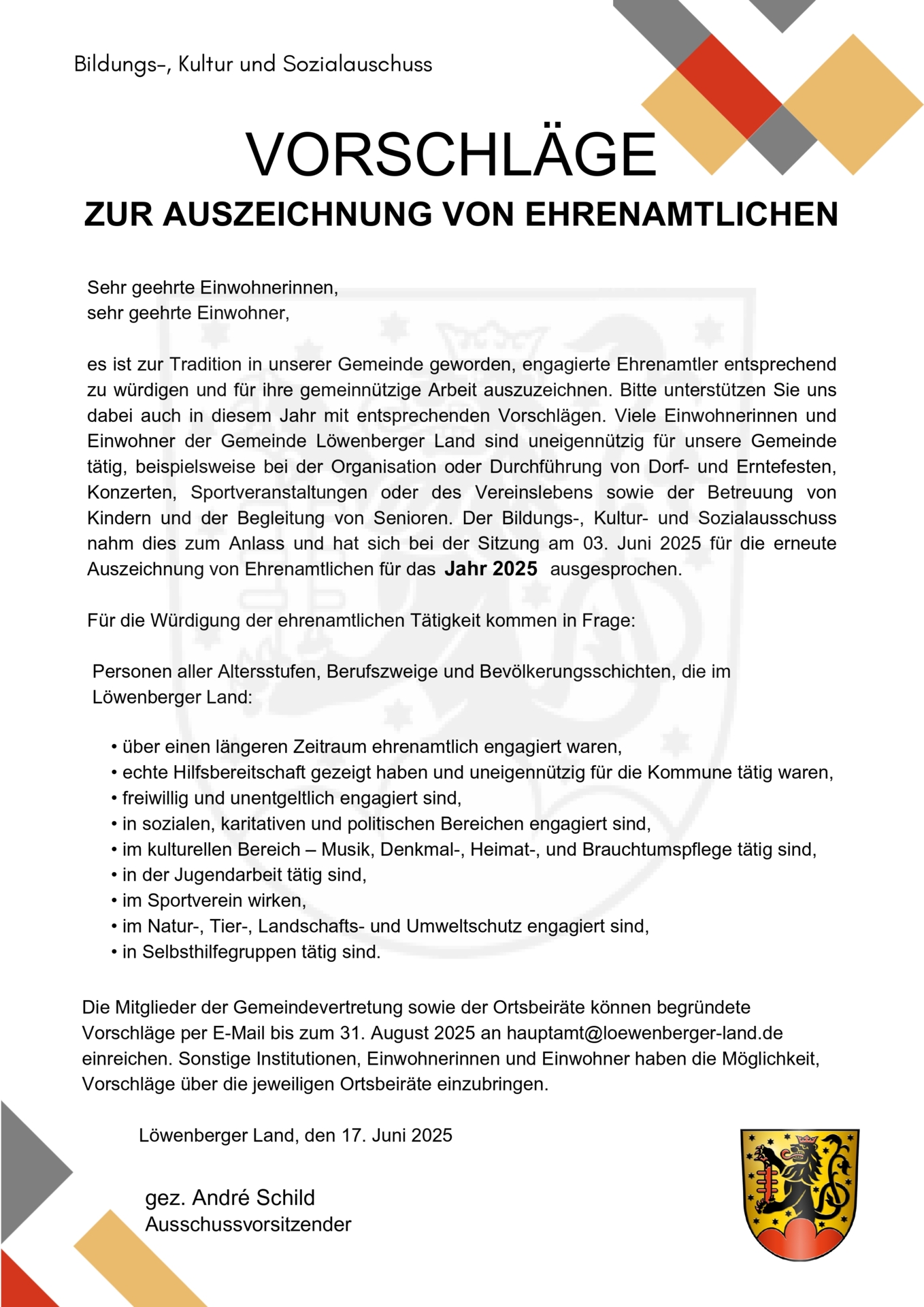 Ehrenamt 2025