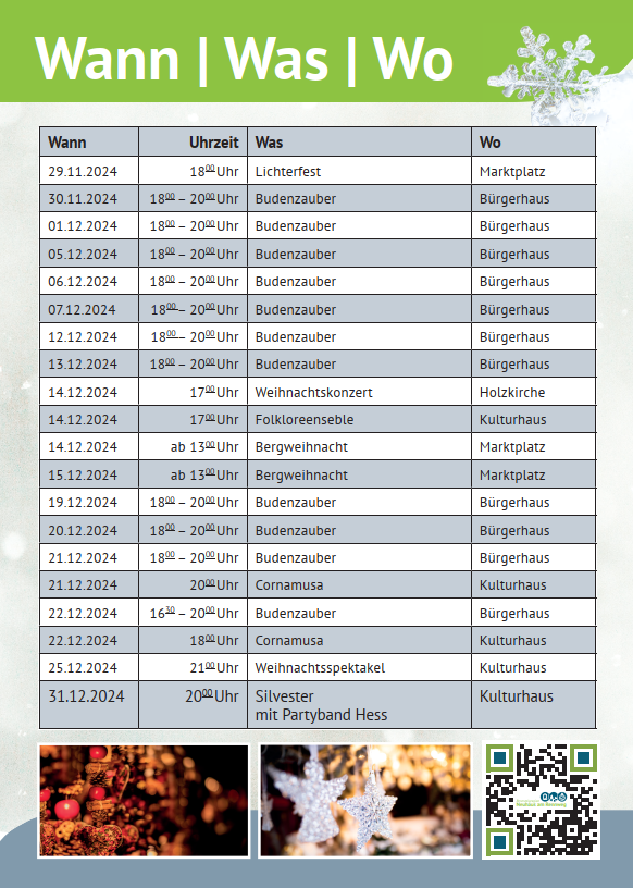 Veranstaltungen vom 29.11.2024 bis 25.12.2024