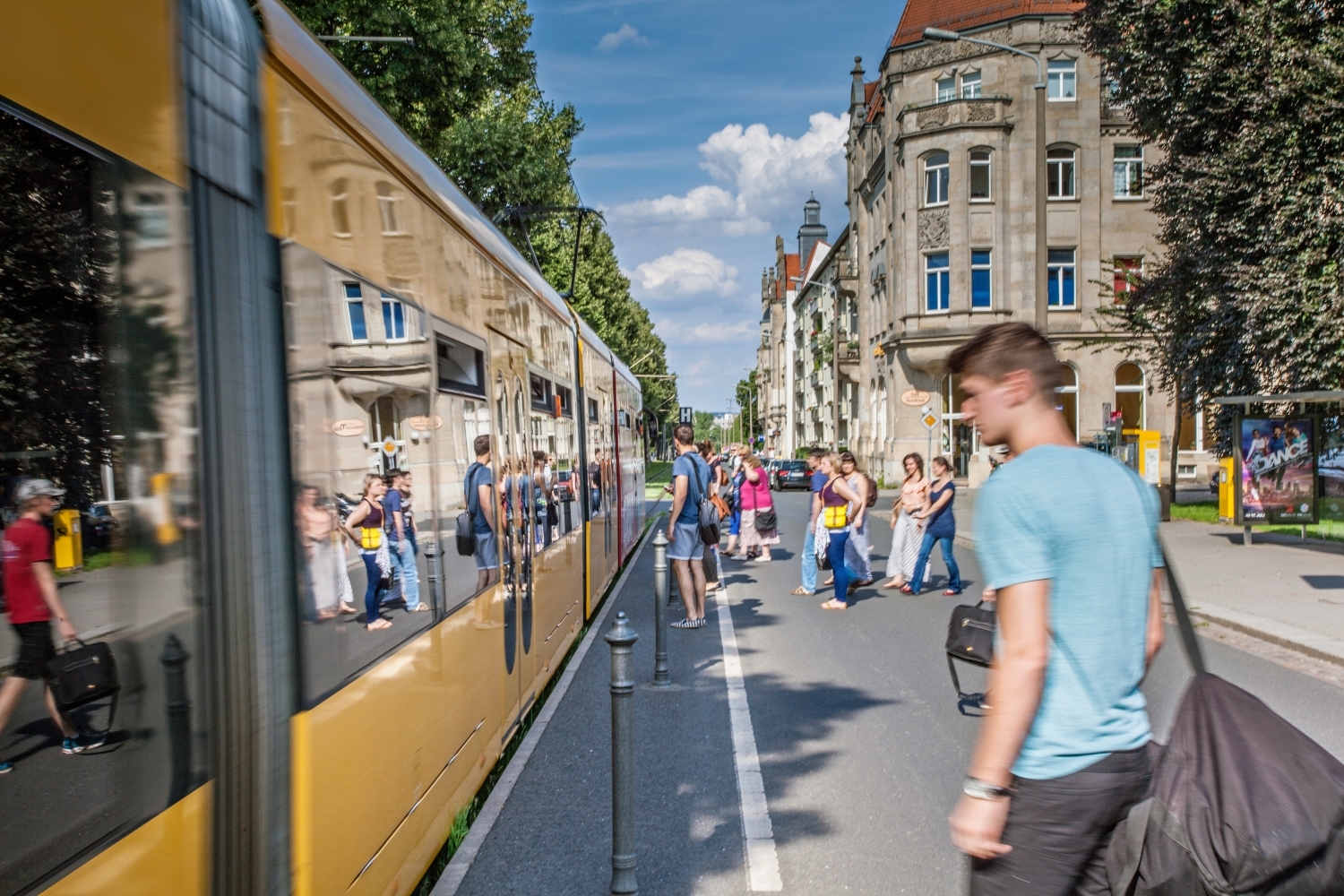 Semesterticket DVB-Tram an der TU Dresden; Foto Lars Neumann