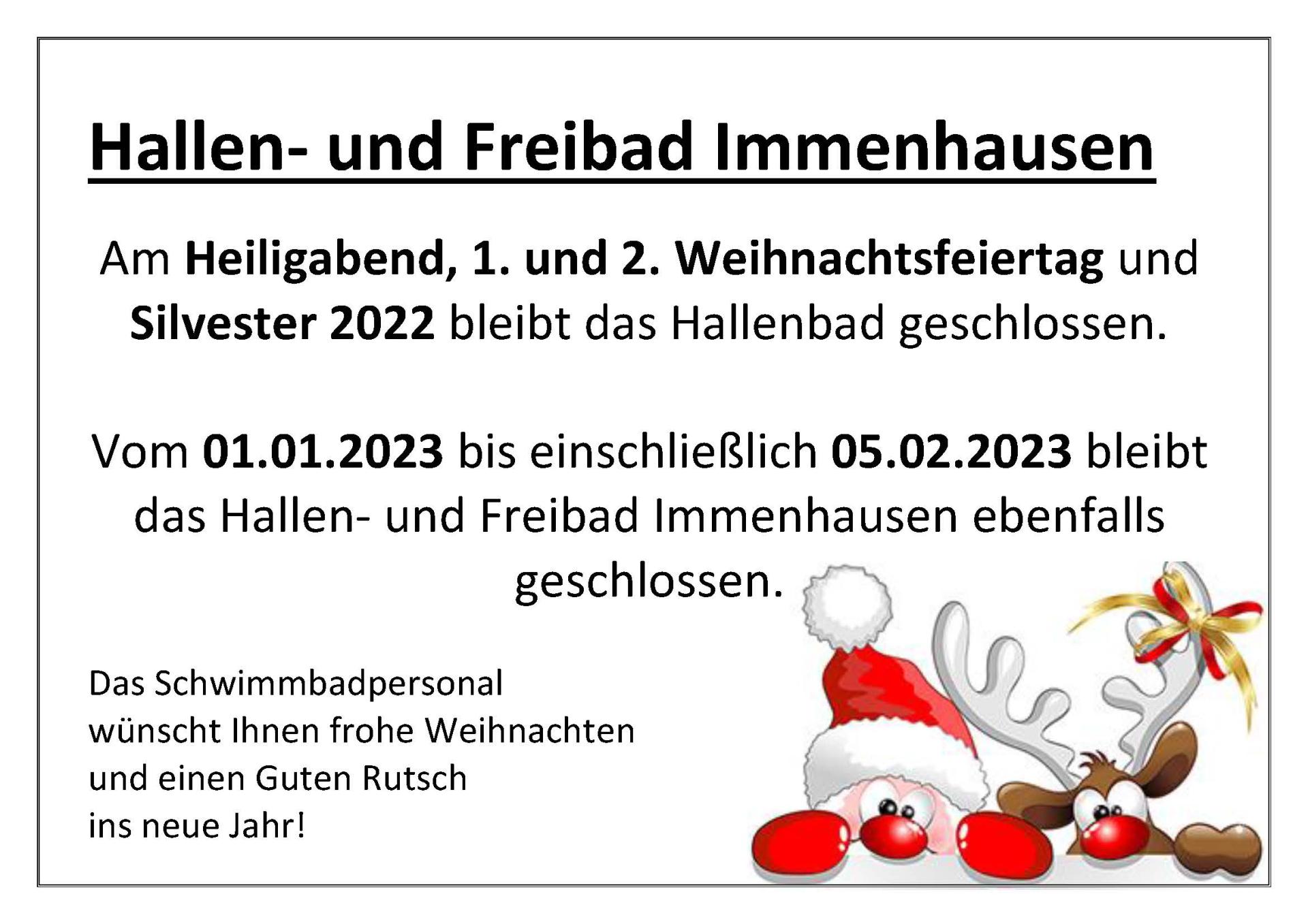 Winterschließung 2022-2023 Winterschließung 2022-2023