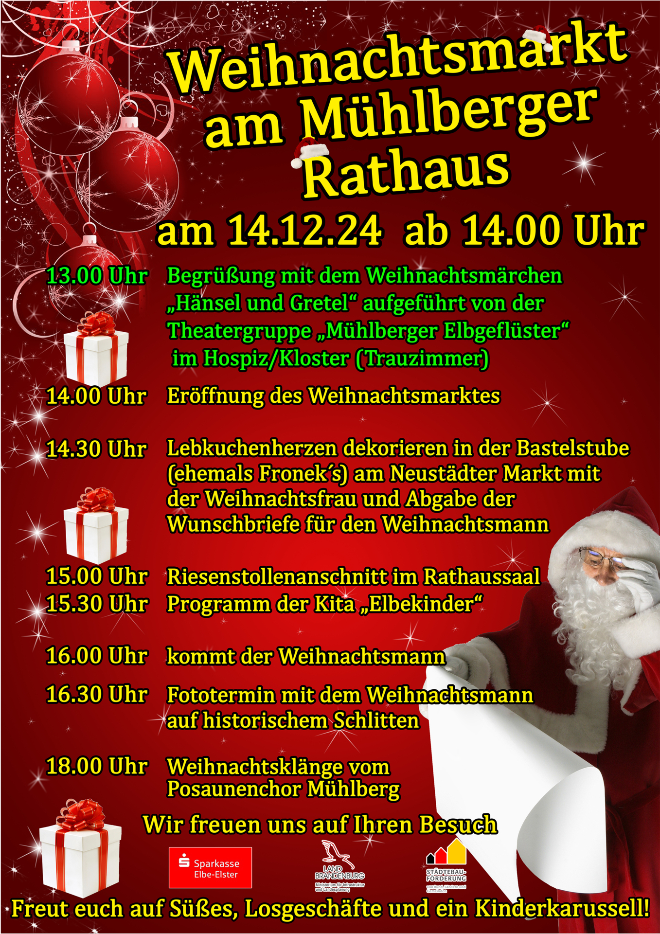 Plakat Weihnachtsmarkt Mühlberg/Elbe