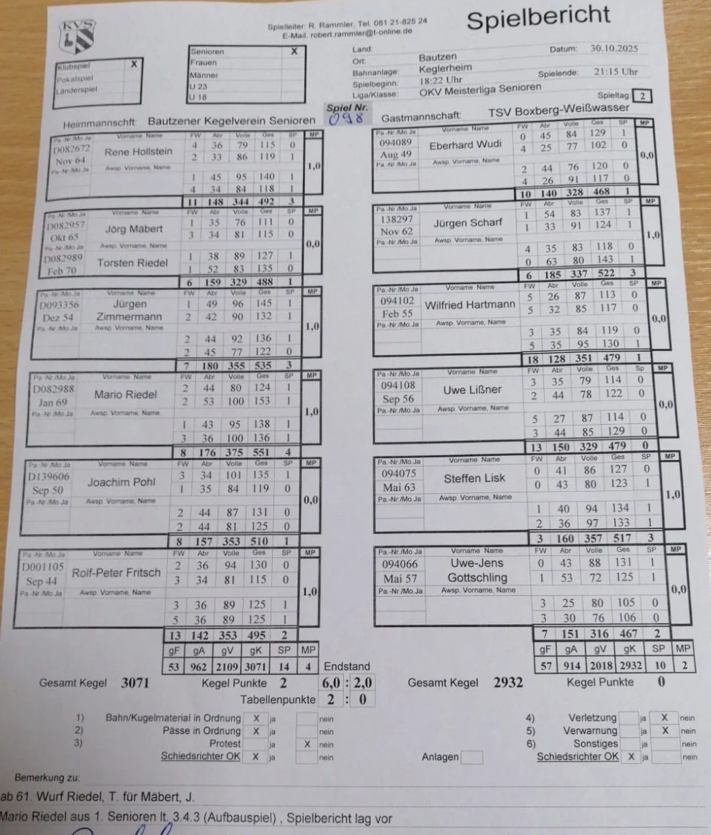 Spielbericht