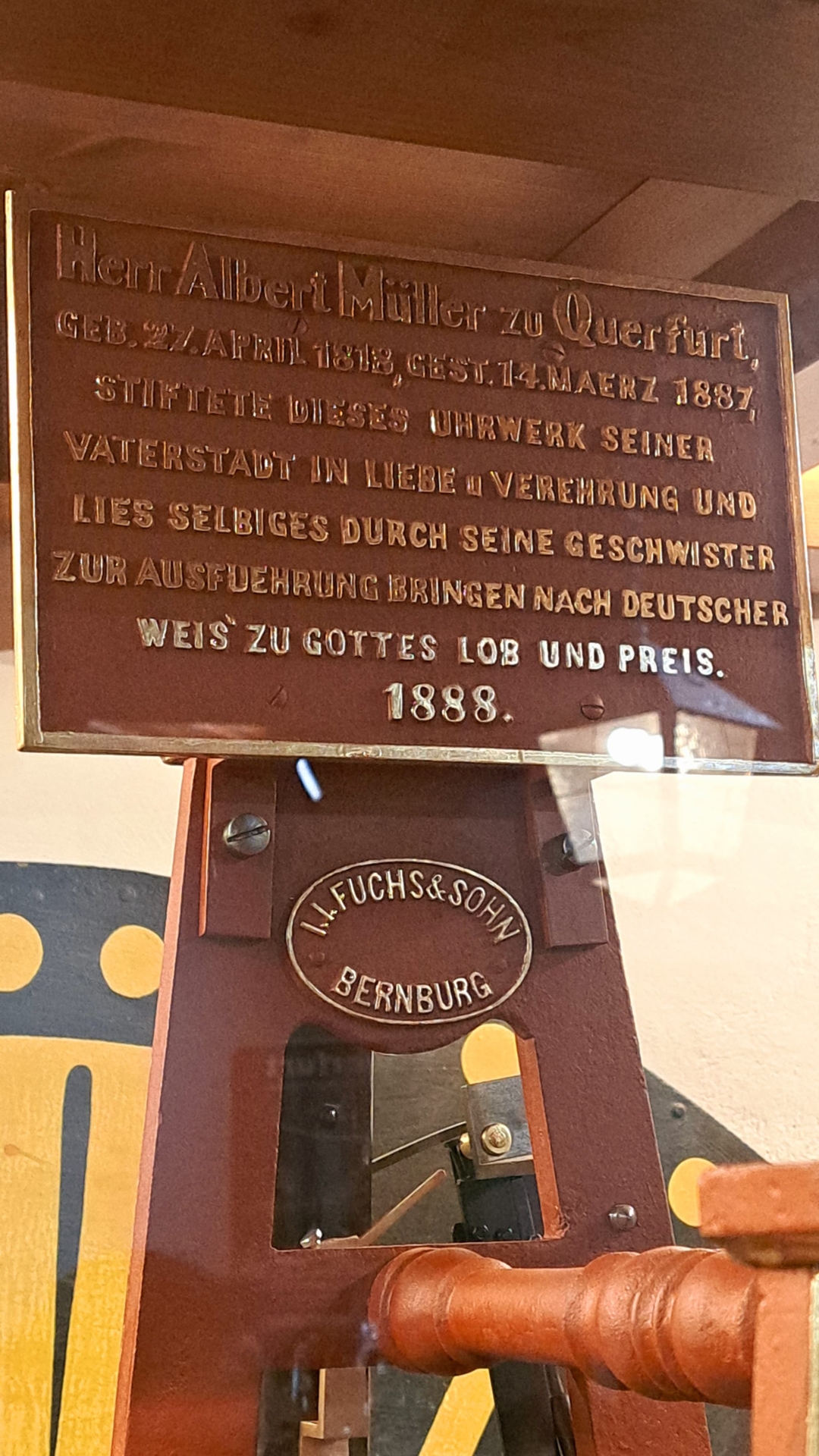 Stiftertafel der Turmuhr