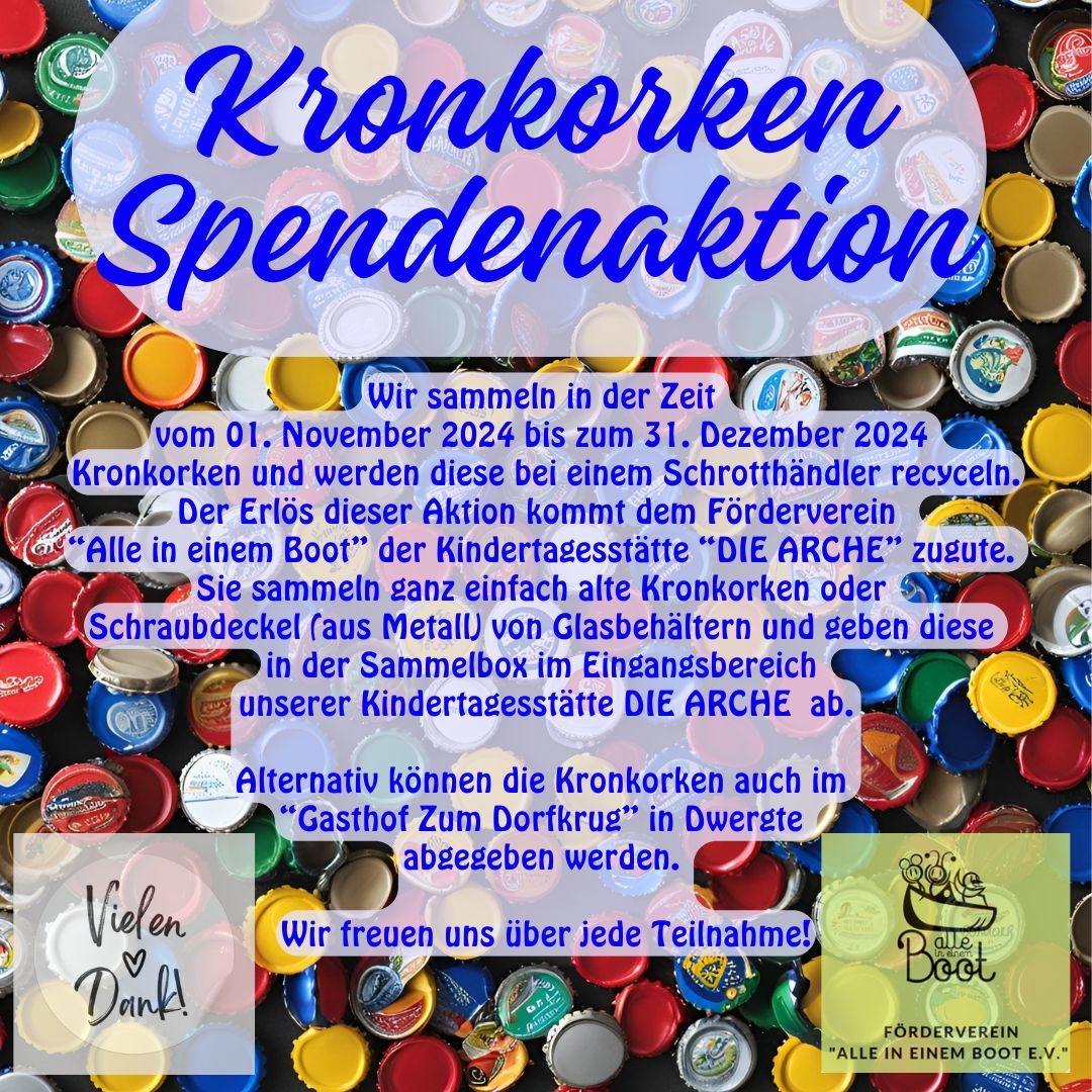 Kronkorken Spendenaktion