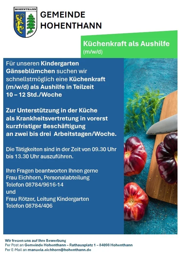Küchenkraft KiGa - Aushilfe
