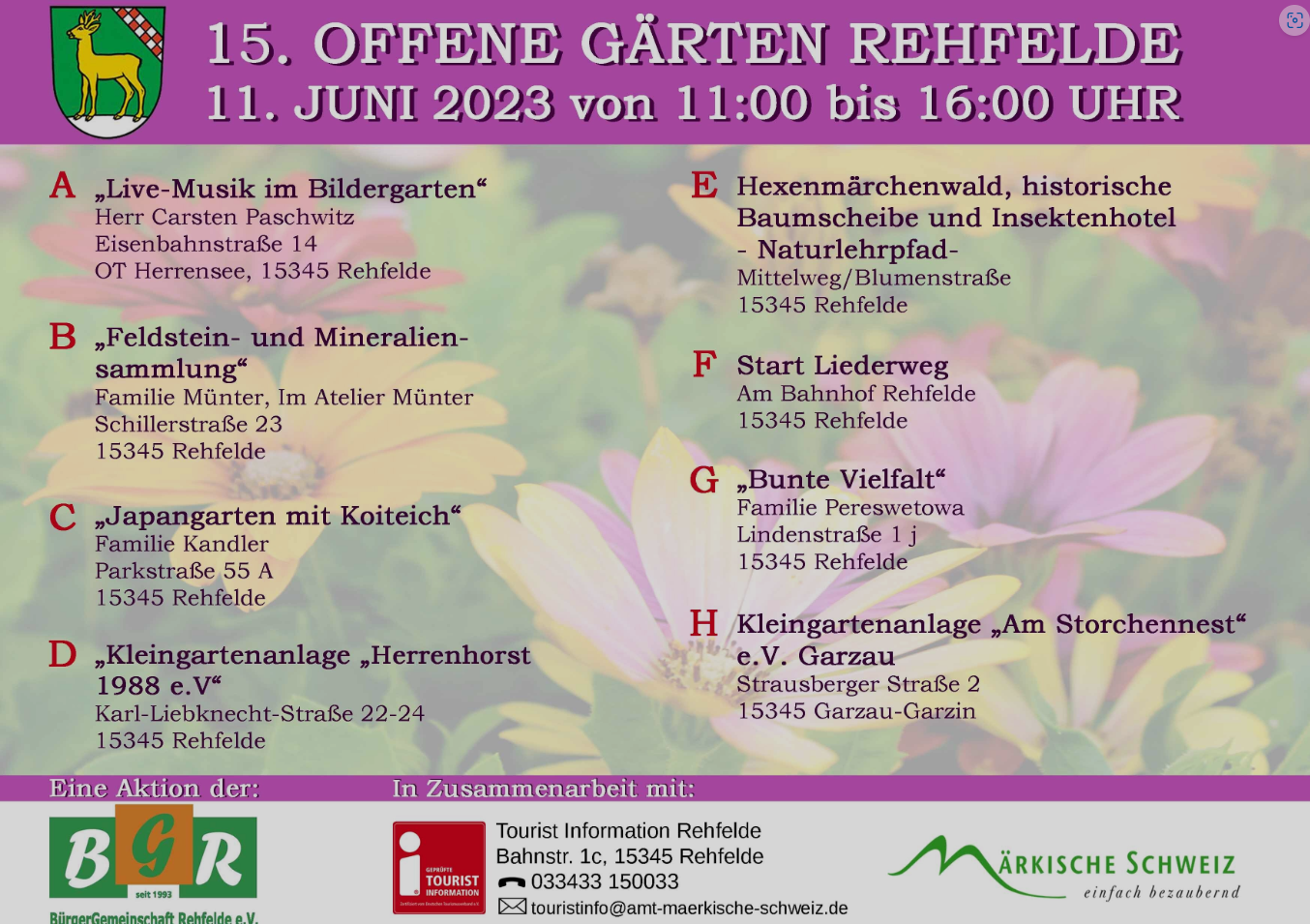 Offene Gärten in Rehfelde am 11. Juni 2023