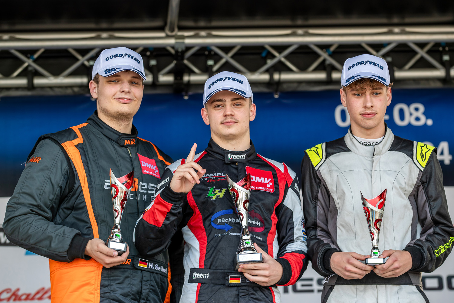 Das Podium der Juniorenwertung mit Henrik Seibel, Leon Hoffmann und Luca Zeller