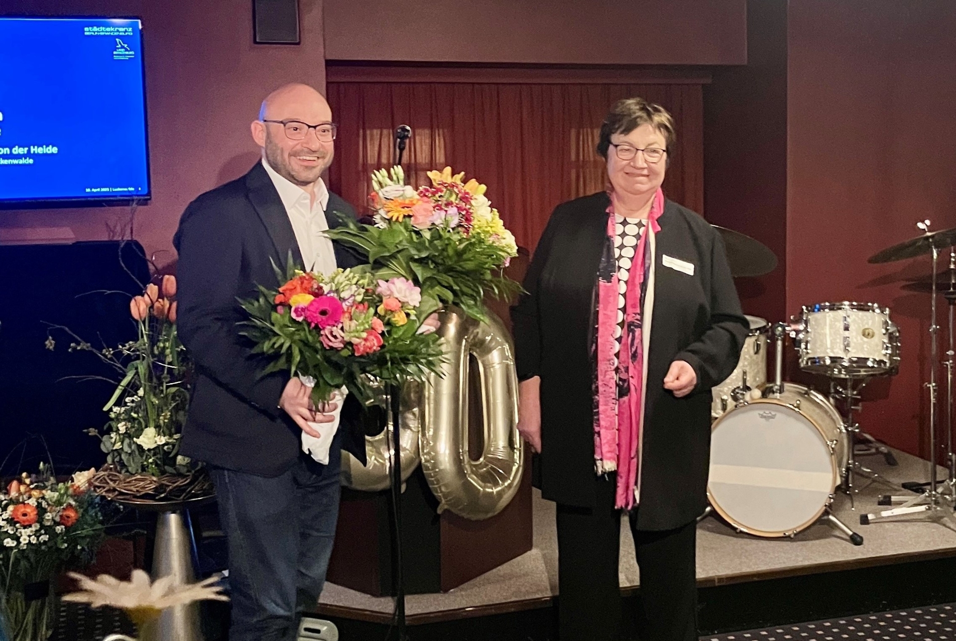 Réne Wilke und Elisabeth Herzog-von der Heide, Bürgermeisterin der Stadt Luckenwalde