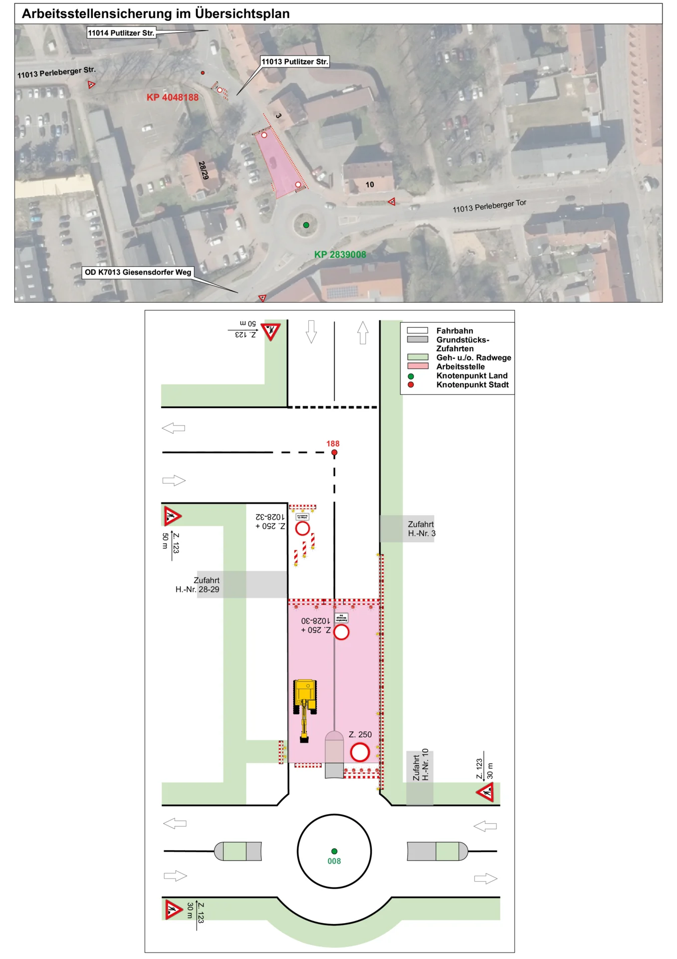 Verkehrsführung für die Sperrung Perleberger Tor. Quelle: Stadt Pritzwalk