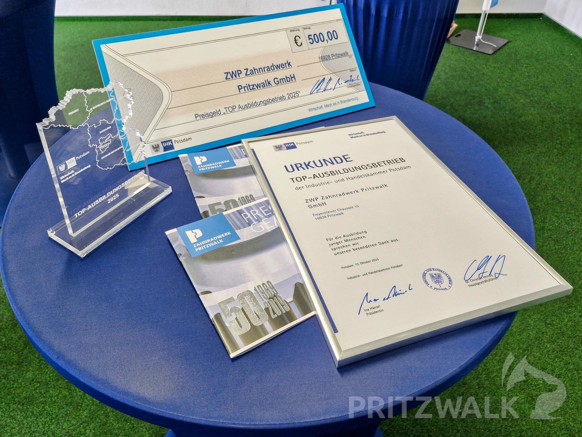 Die IHK zeichnete das ZWP als TOP-Ausbildungsbetrieb aus. Foto: Stadt Pritzwalk