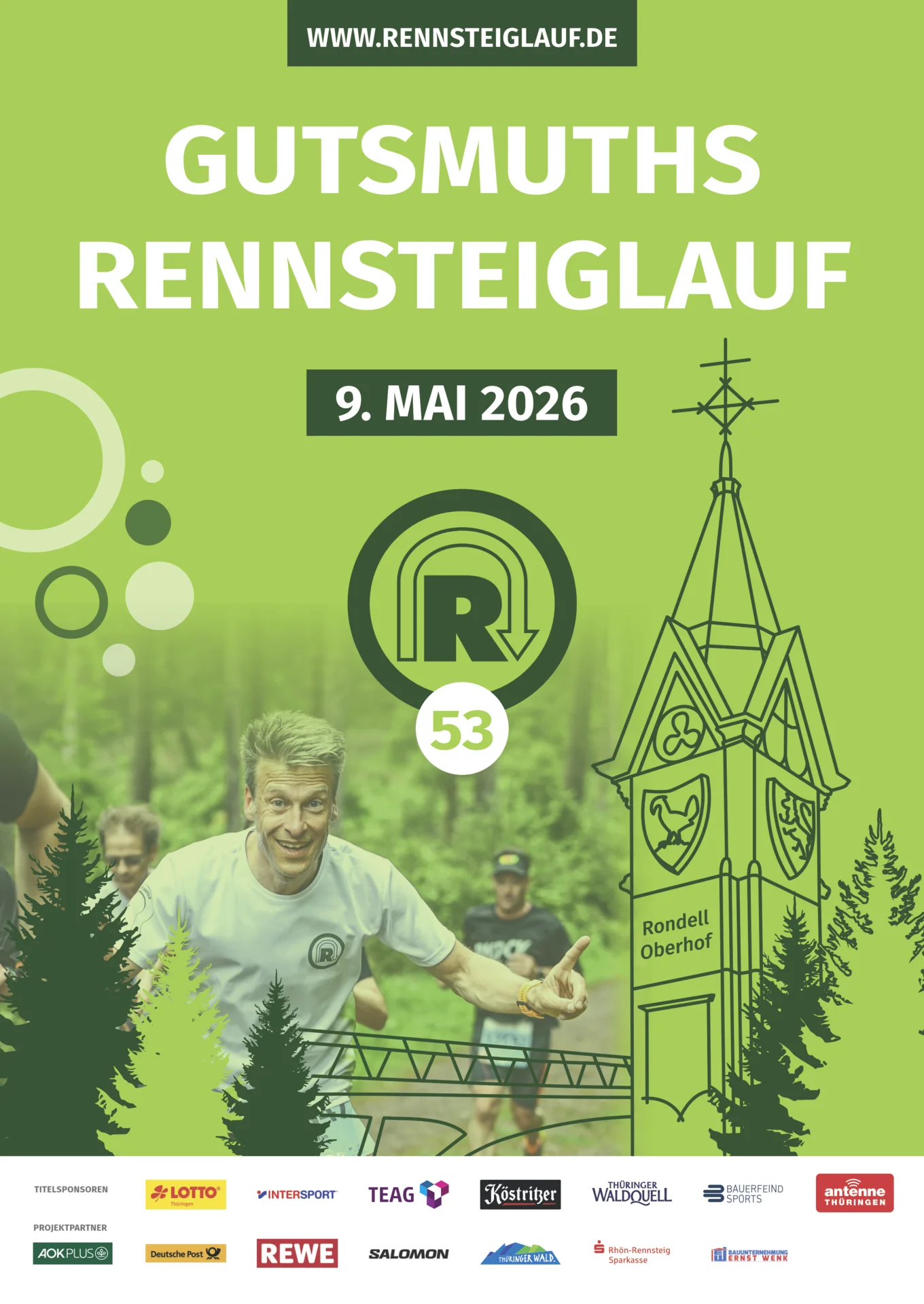Plakat 53. Guts-Muths-Rennsteiglauf am 09.05.2026
