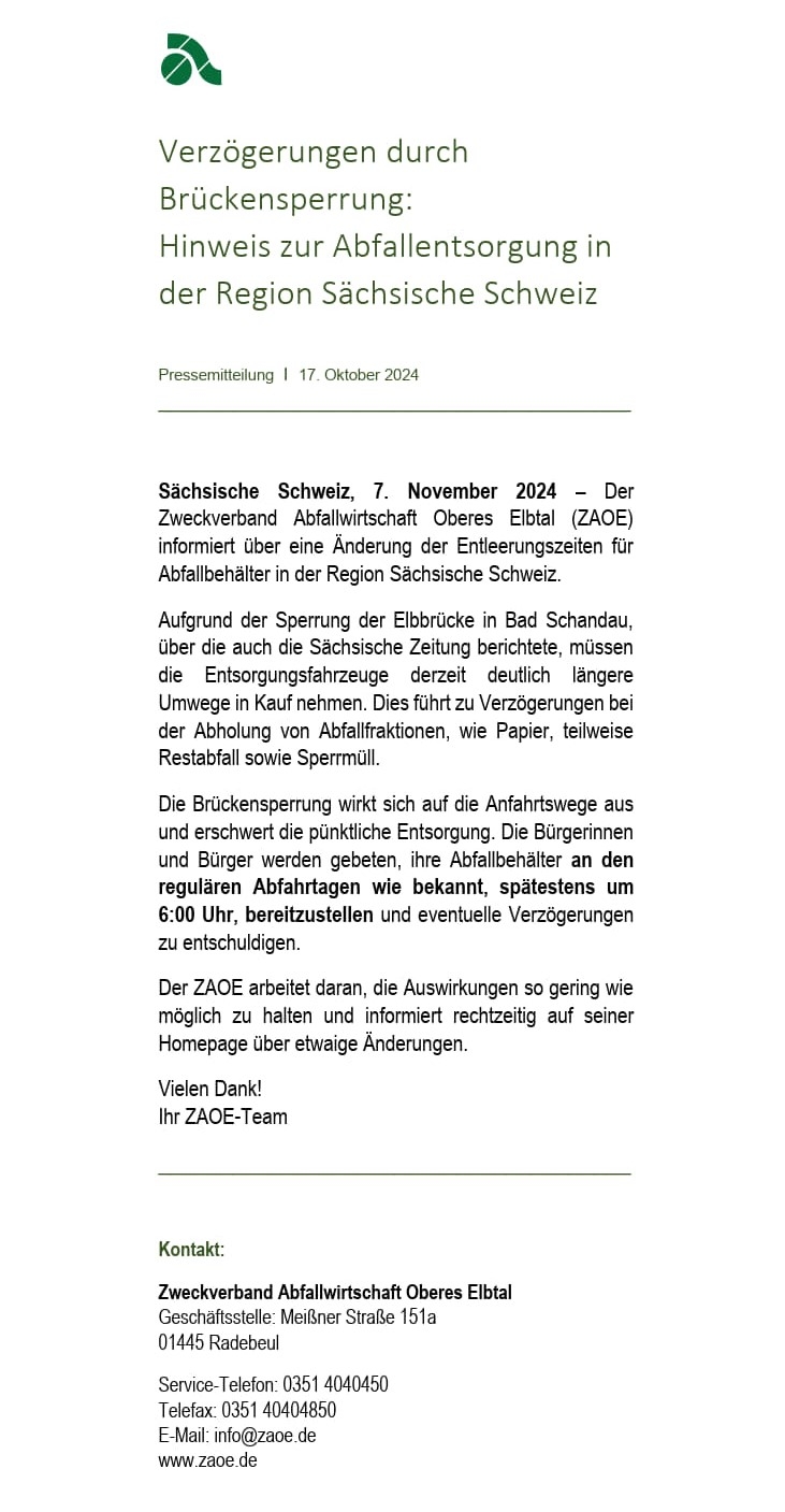 Pressemitteilung ZAOE