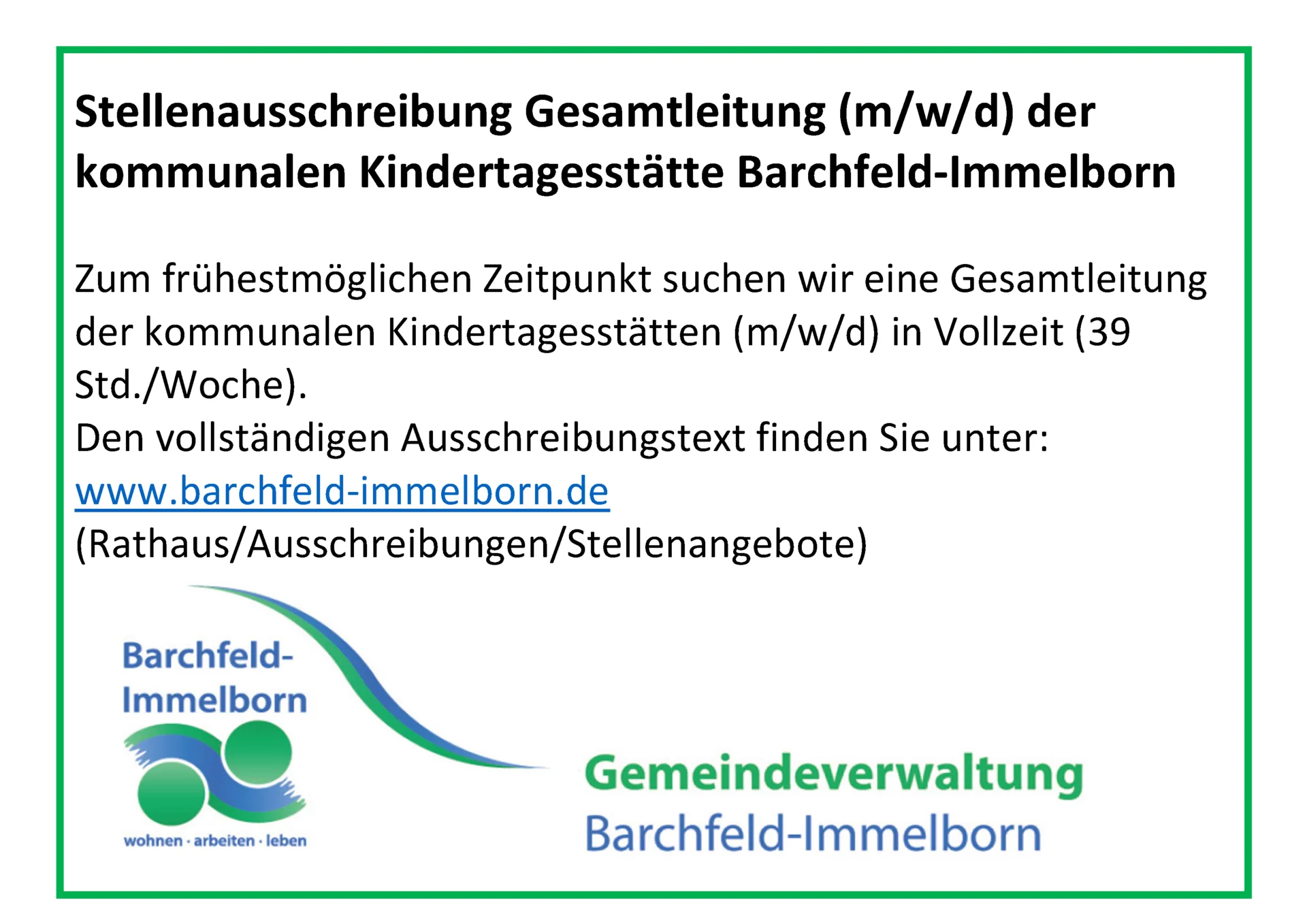 Oeffentliche Ausschreibung_Gesamtleitung Kita