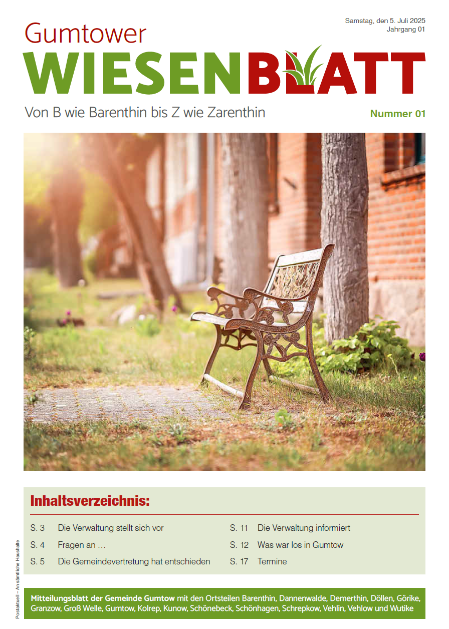 1. Ausgabe Gumtower Wiesenblatt