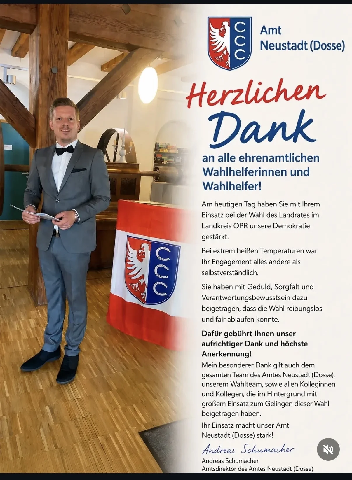 Danksagung Wahl