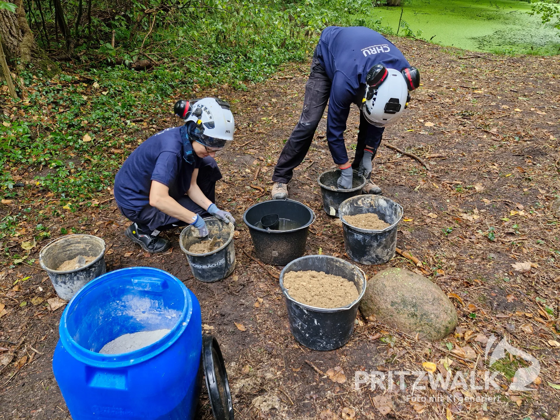 Der Kalkmörtel wurde vor Ort hergestellt. Foto: Stadt Pritzwalk