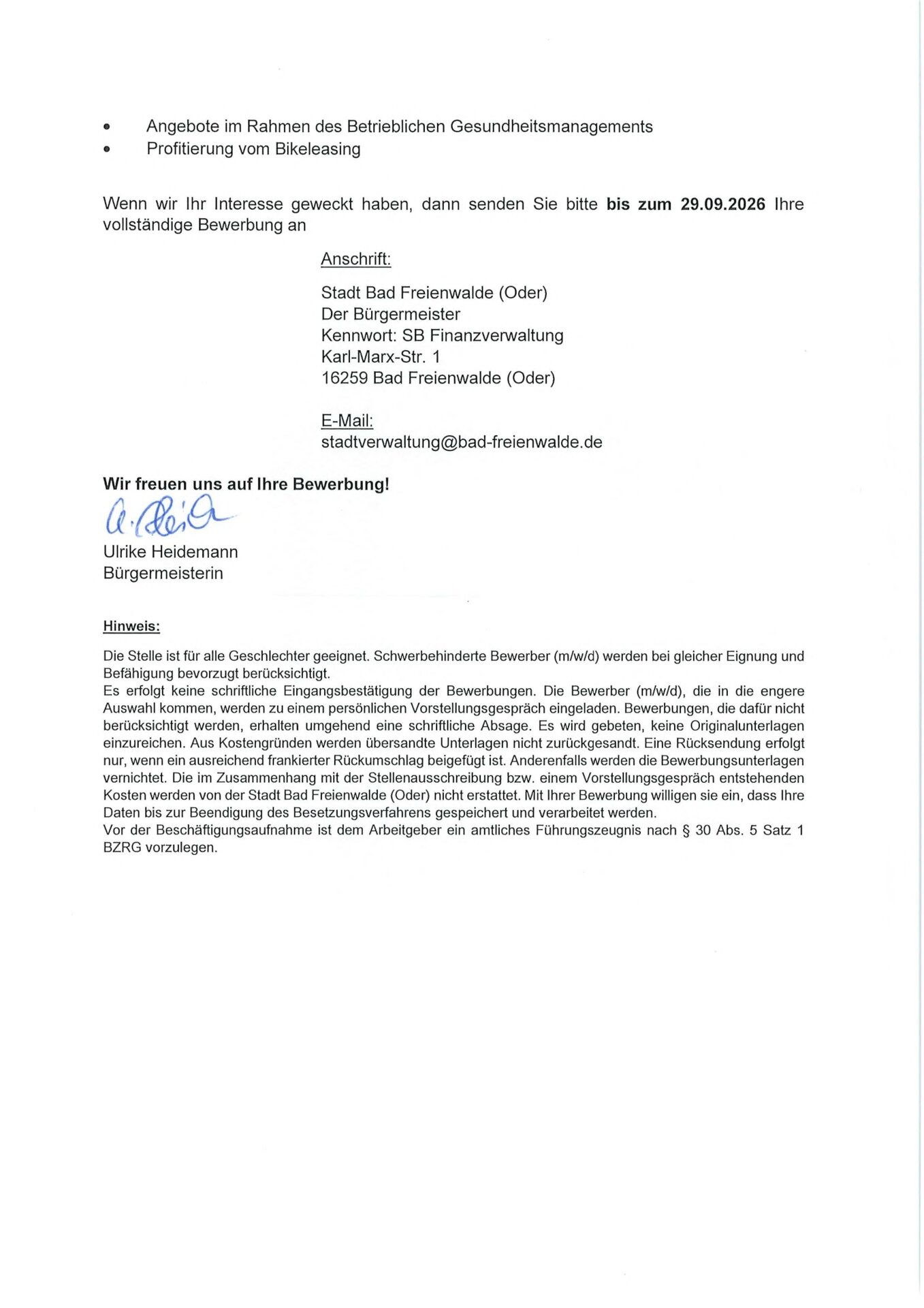 Stellenausschreibung für eine unbefristete Vollzeitstelle als Sachbearbeiter/in in der Finanzverwaltung (m/w/d)