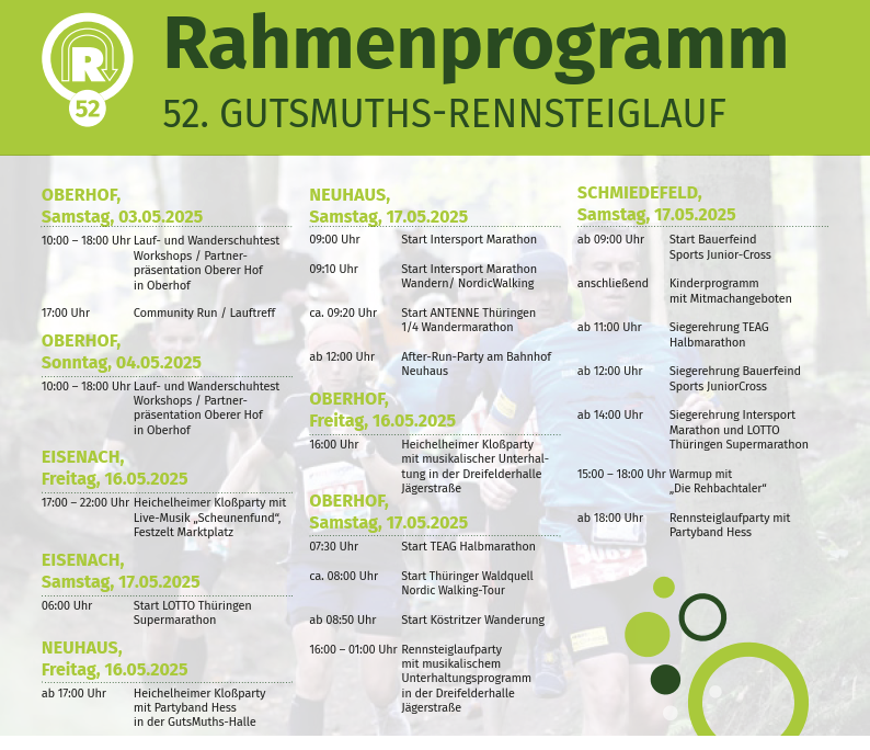 Programm 52. Rennsteiglauf