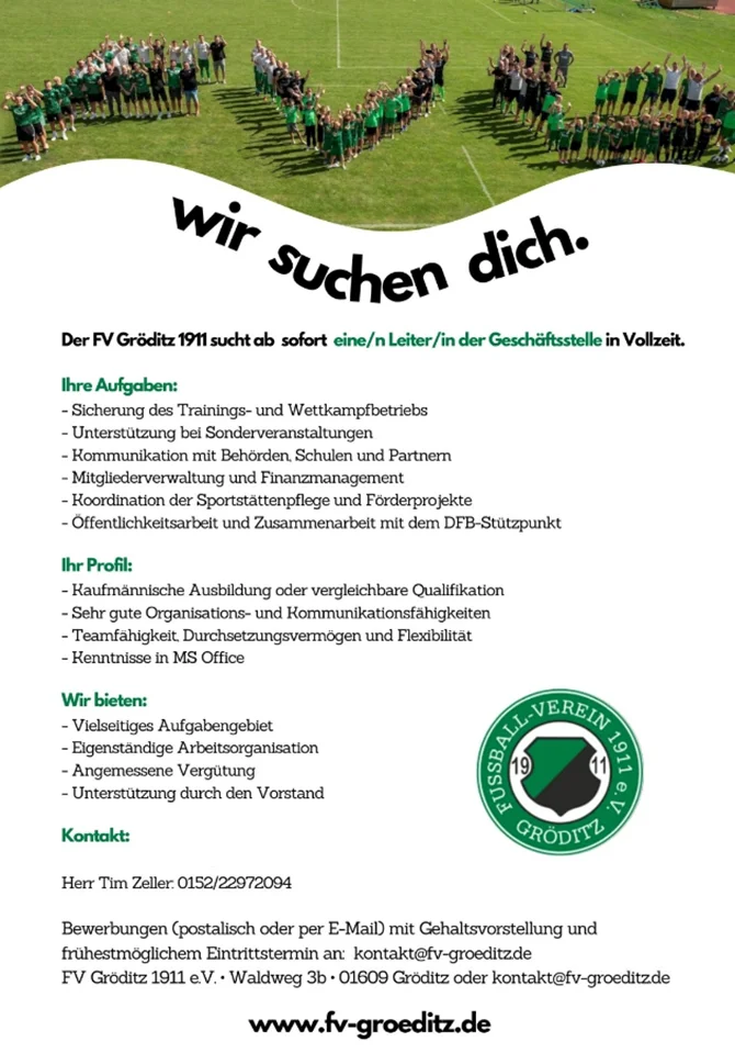 Wir suchen dich