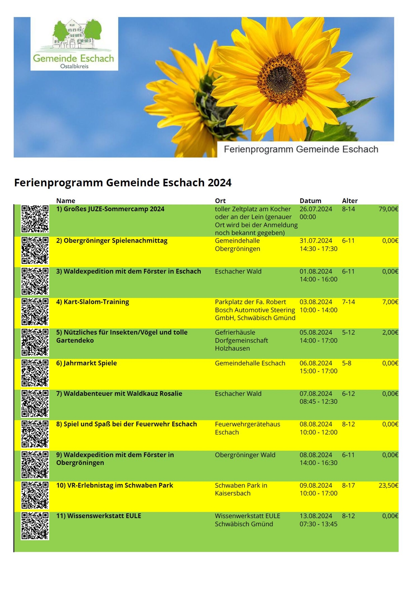 Ferienprogrammübersicht 1