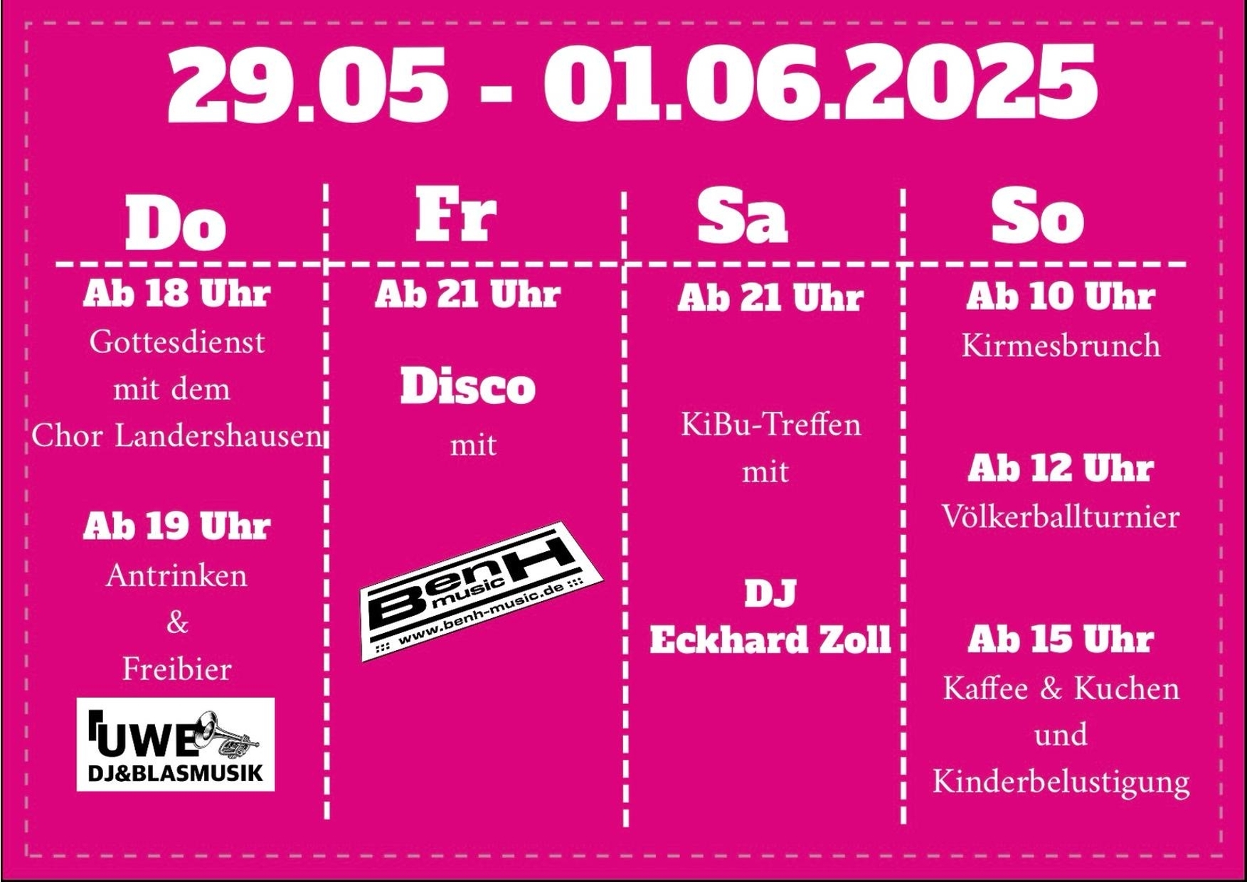 Kirmes Wüstfeld vom 29.05. - 01.06.2025