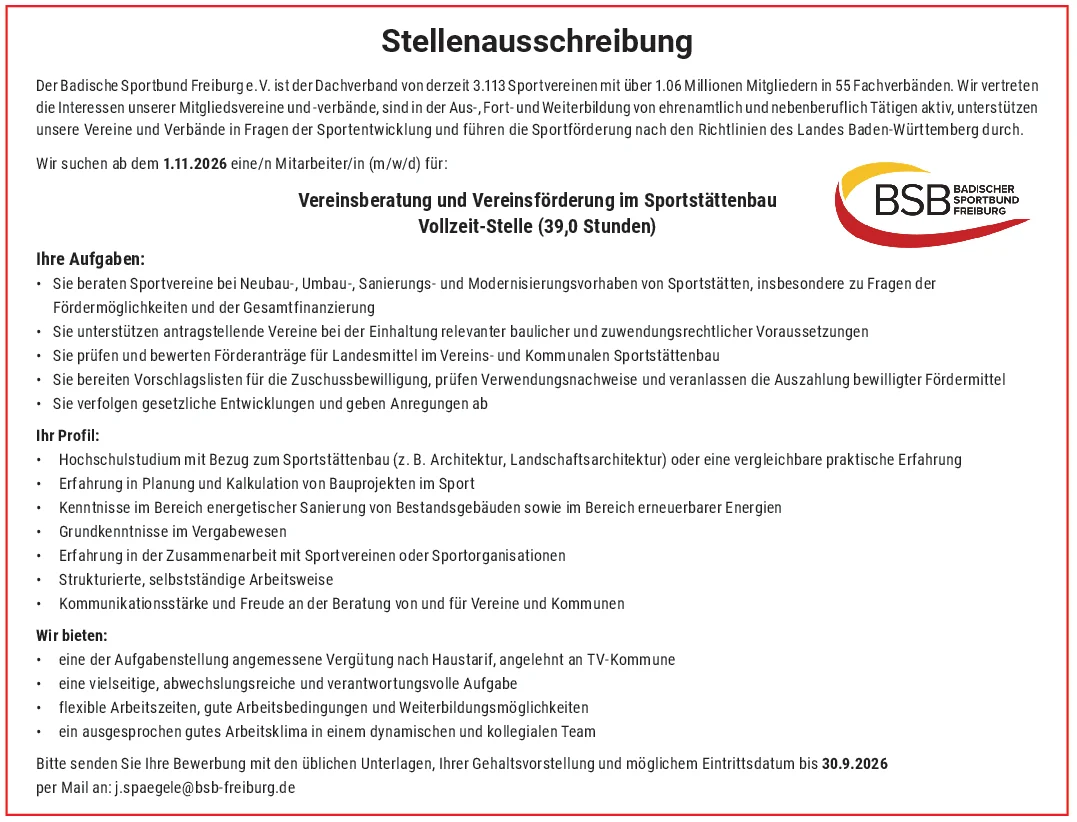 Stellenausschreibung