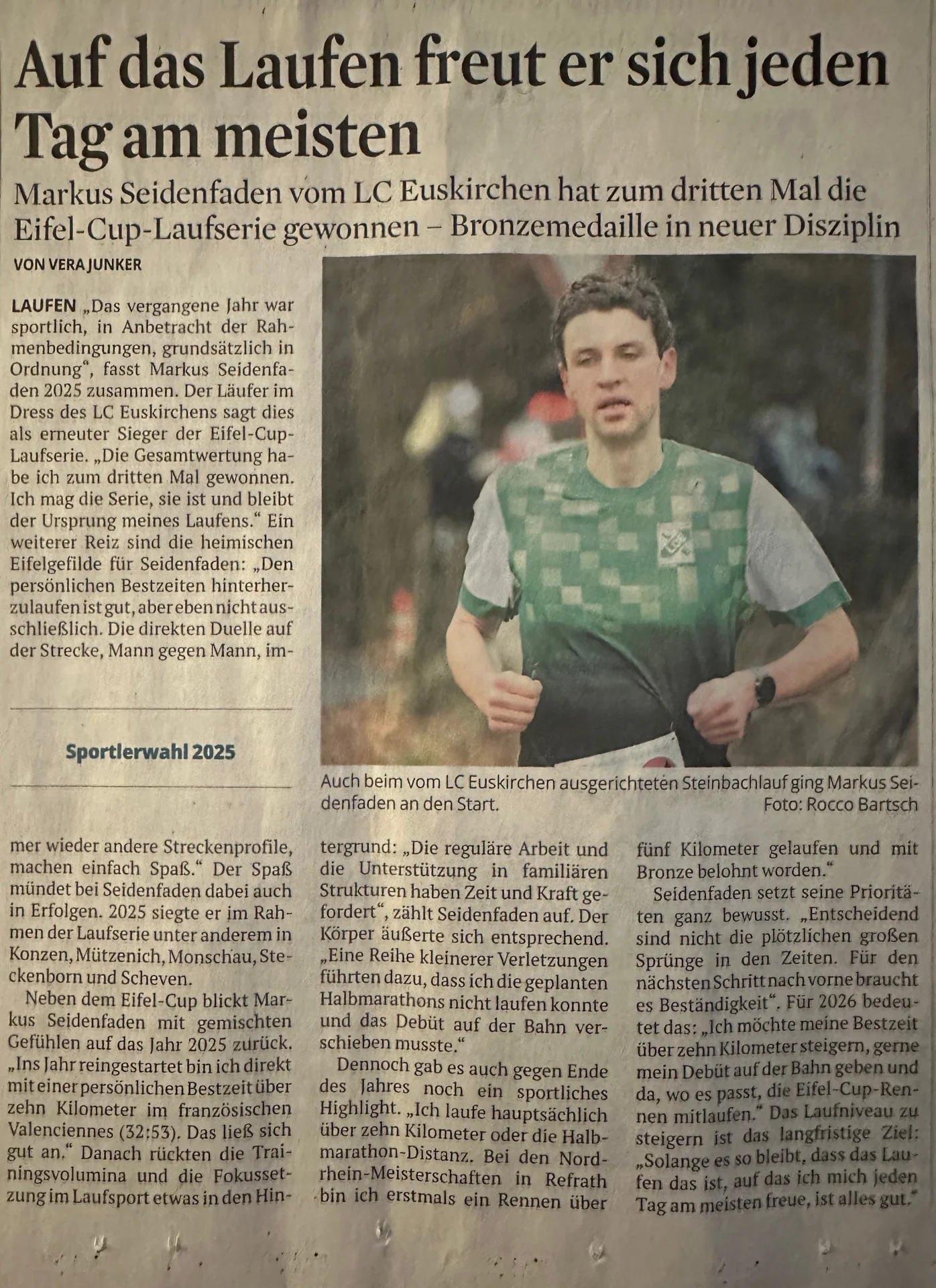 Athletenpräsentation Markus Seidenfaden im Rahmen der  Sportlerwahl 2025