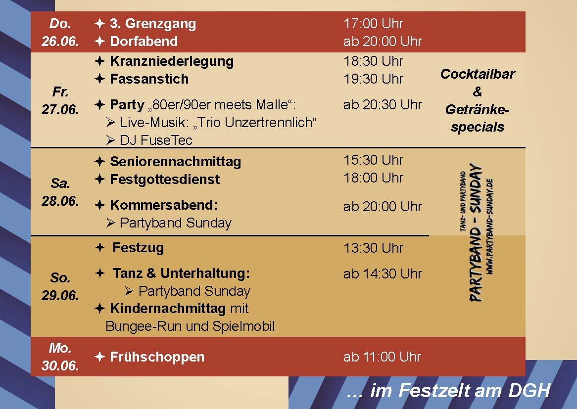 Programm Jubiläumswoche