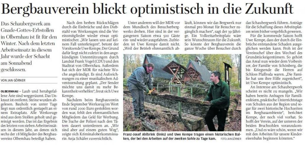 Freie Presse, 25.10.2011, Jahresabschluss