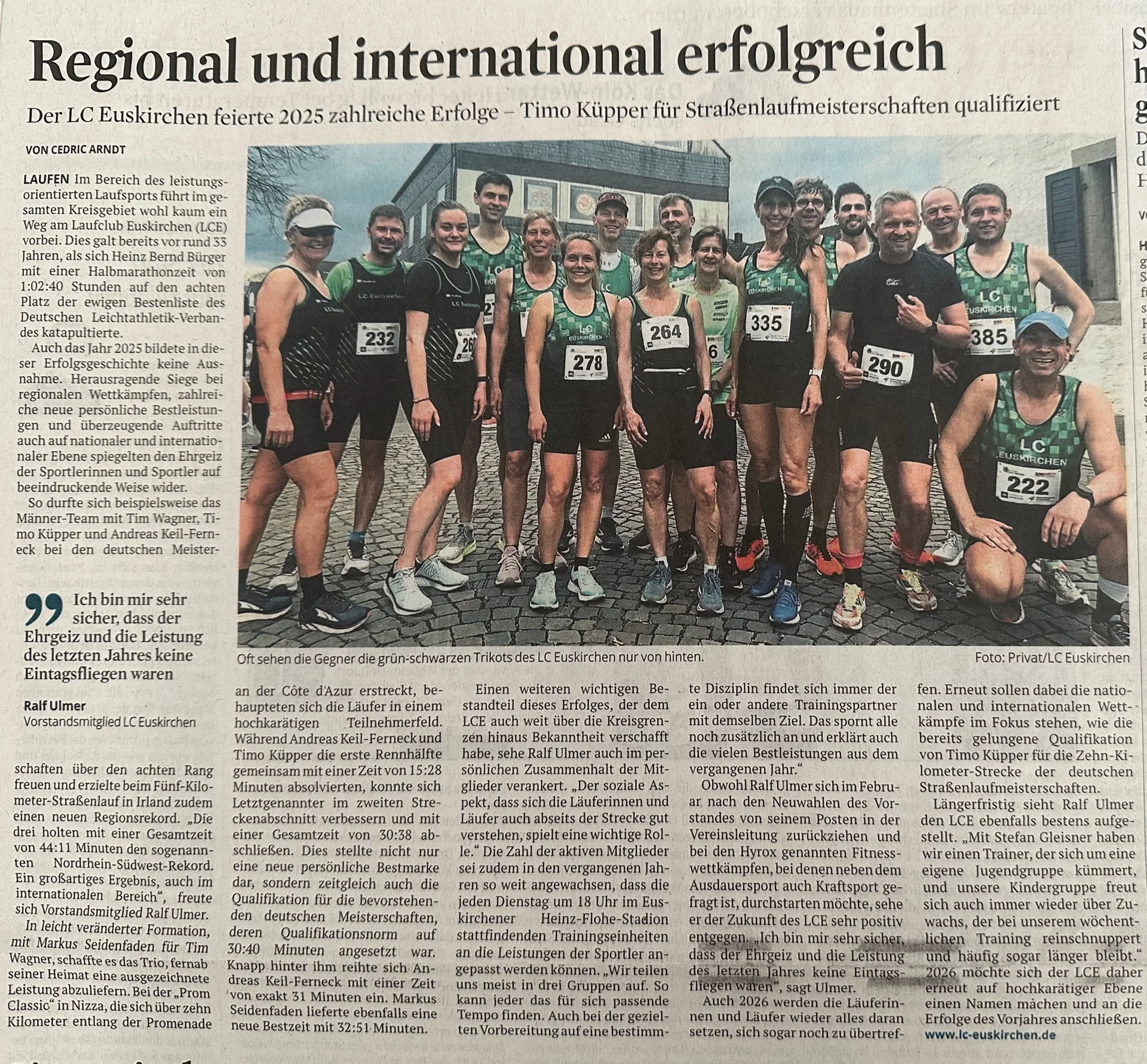 Bei regionalen Laufveranstaltungen immer stark vertreten: Unser LC!