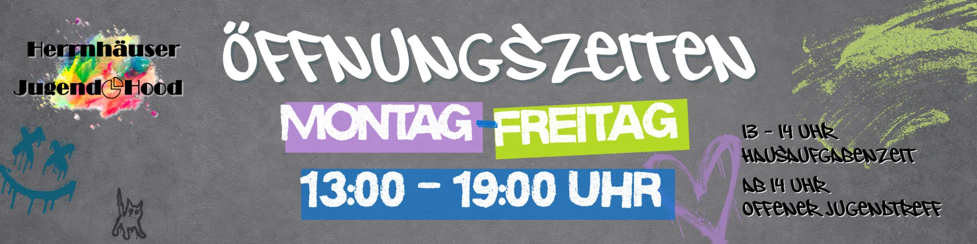 Banner Öffnungszeiten Jugend-Hood neu