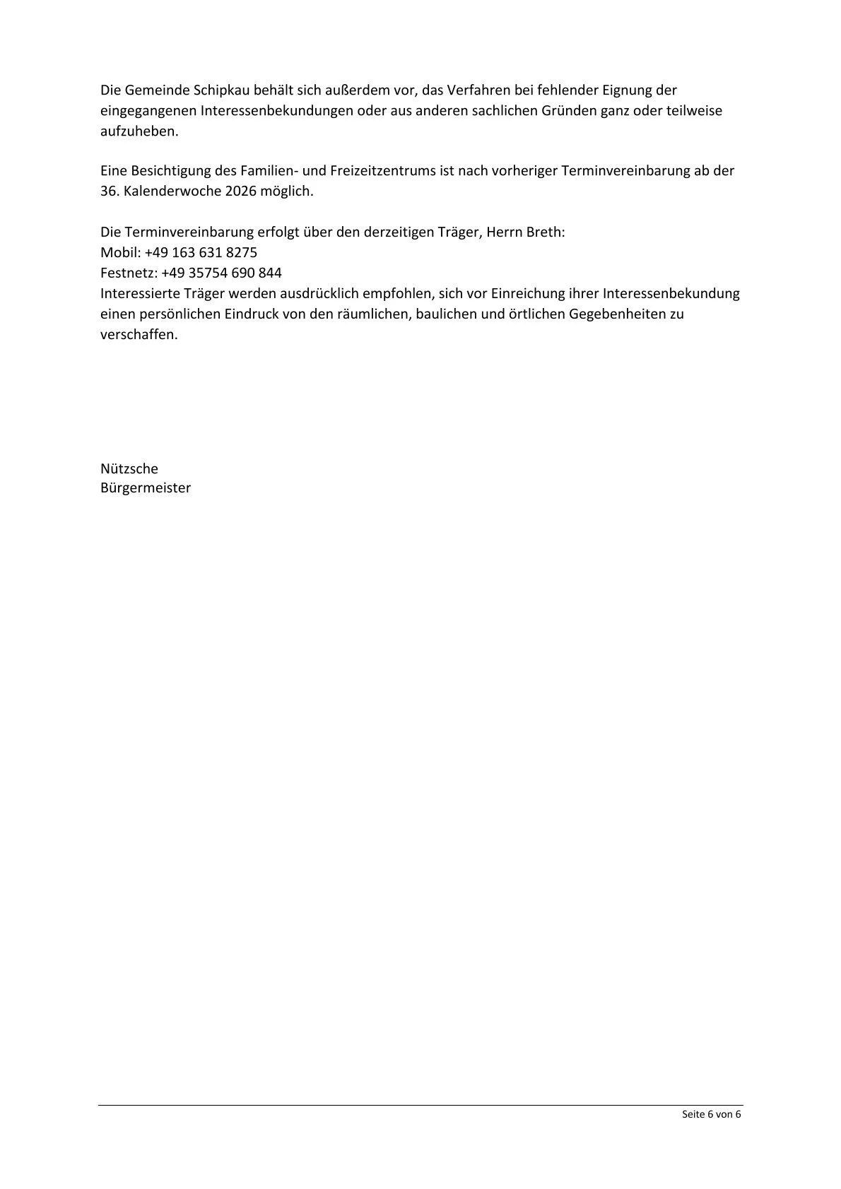 Aufruf zur Interessenbekundung6