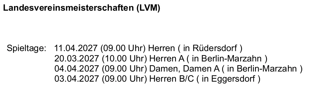 Landesvereinsmeisterschaften 2026-27